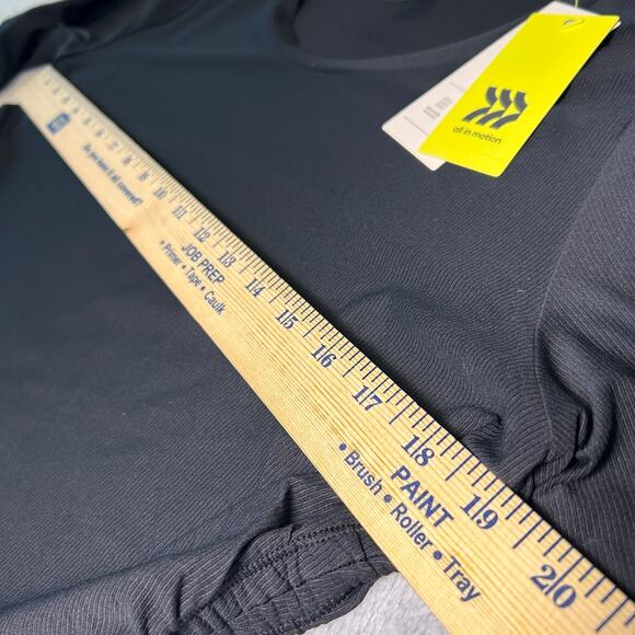 NWT All In Motion Cinch Waist Top Womens Large Black Lightweight Athleisure - Picture 6 of 7